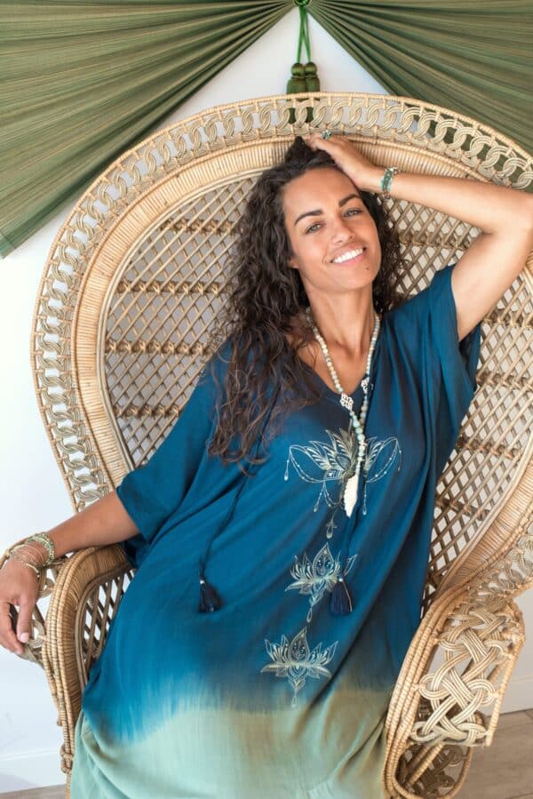 Caftan Stella duck blue/water green