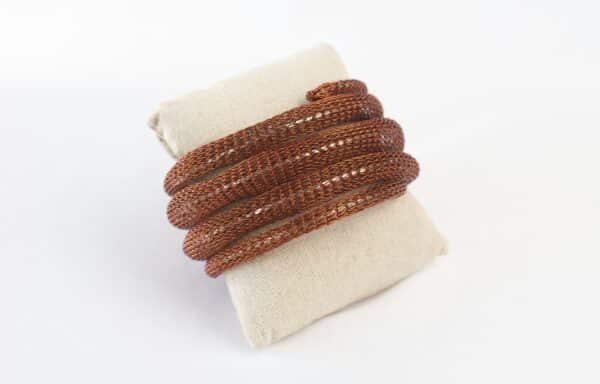 Bracelet cuivre chocolat 5 rangs - Image 3