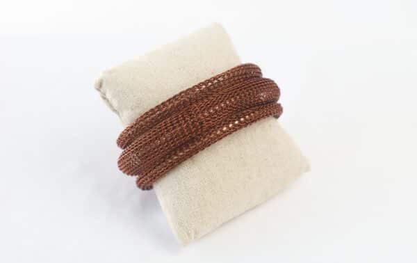 Bracelet cuivre chocolat 3 rangs - Image 3