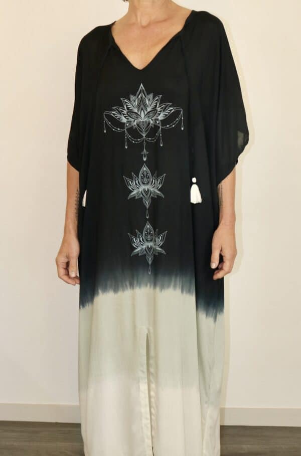 Caftan Stella blue black/beige