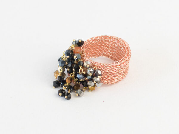 Bague Costa or rose/noir - Image 3